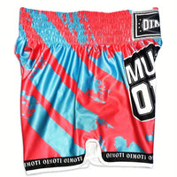 Short muay thai OIMOTI Kham-Rose/Bleu Nakmuay