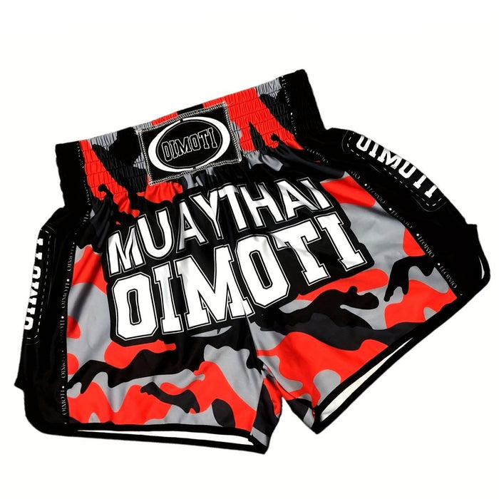 Short muay thai OIMOTI Bangta-Rouge/Gris Nakmuay