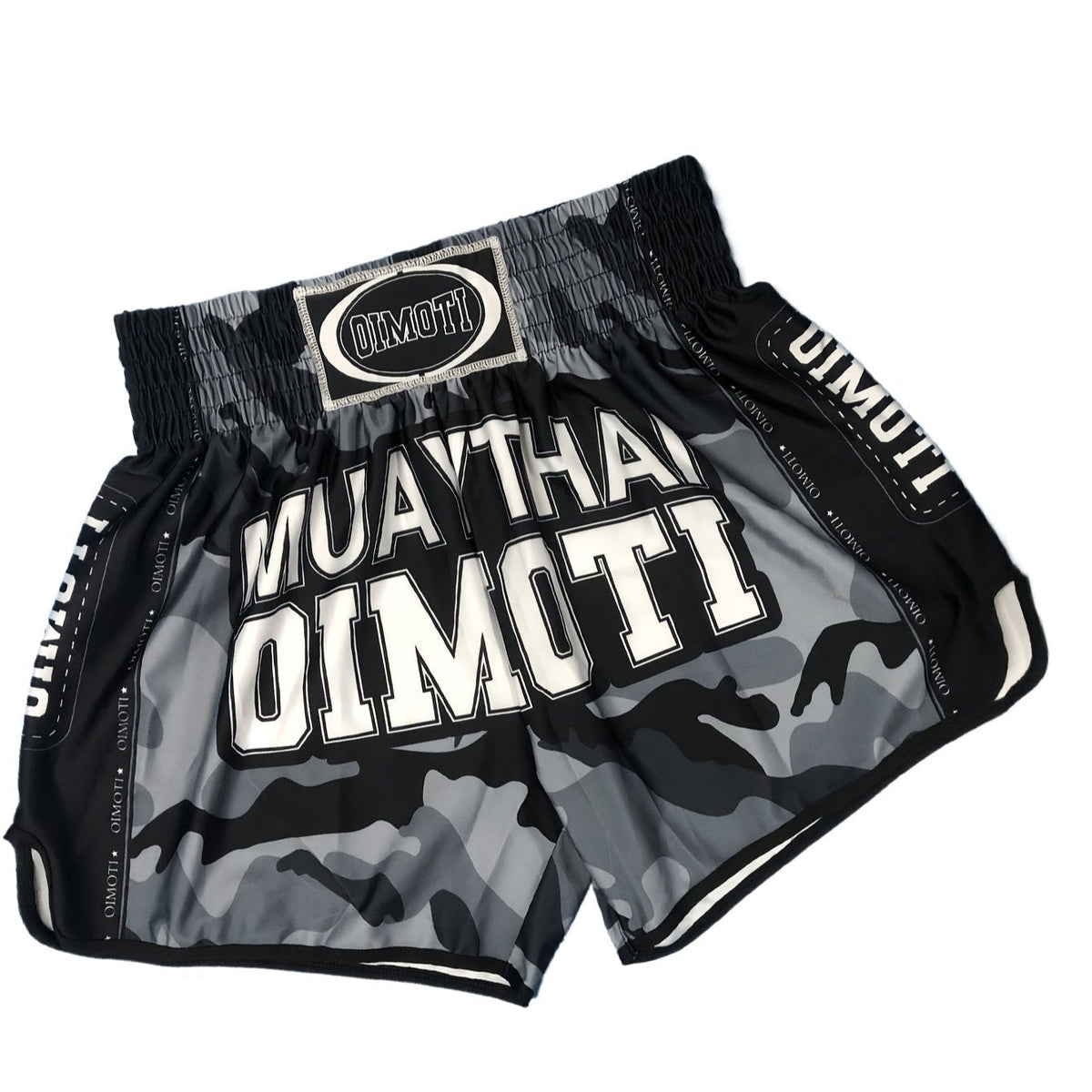 Short muay thai OIMOTI Pen Chang-Noir/Gris Nakmuay