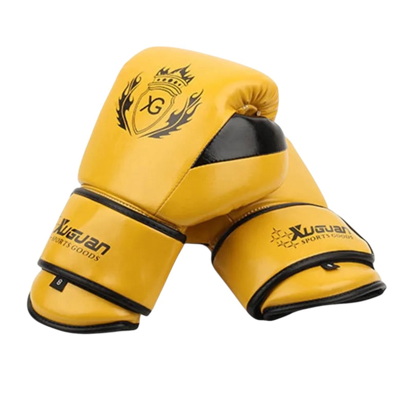 Gants de boxe XUGUAN Sport-Jaune/Noir Nakmuay