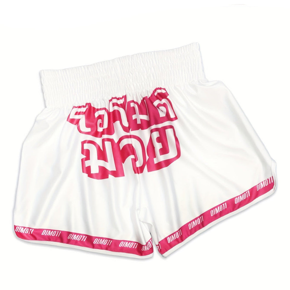 Short muay thai OIMOTI Chang-Blanc/Rose Nakmuay