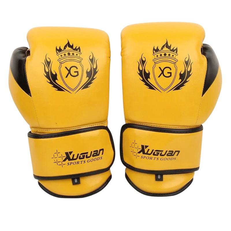 Gants de boxe XUGUAN Sport-Jaune/Noir Nakmuay