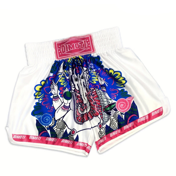 Short muay thai OIMOTI Chang-Blanc/Rose Nakmuay