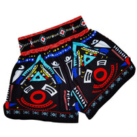 Short muay thai OIMOTI Dwangta-Noir/Rouge/Bleu Nakmuay