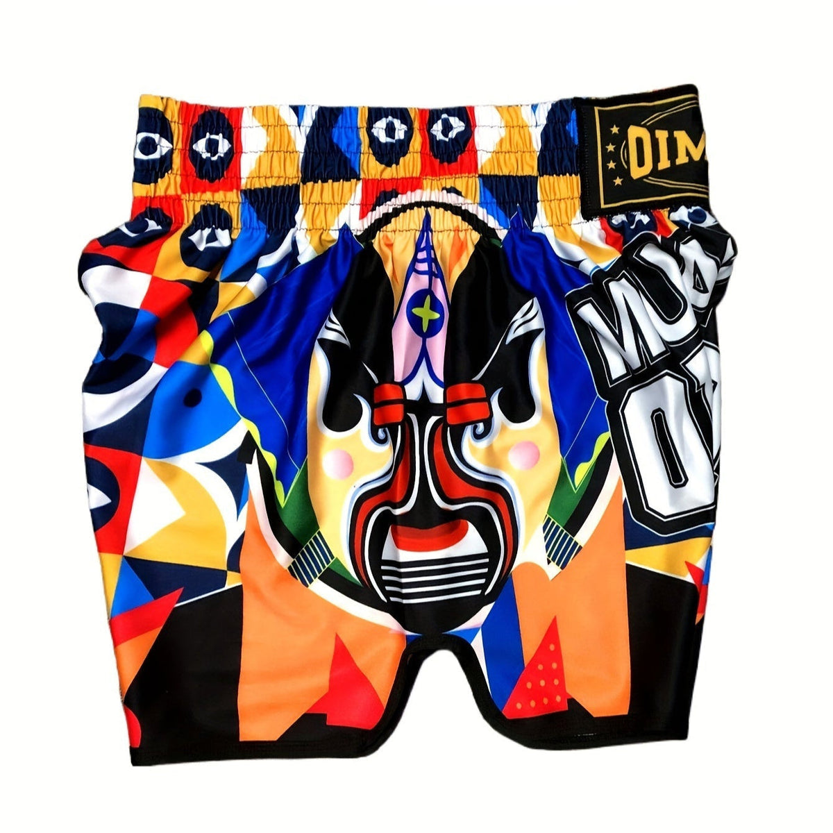 Short muay thai OIMOTI Pikas-Orange/Bleu/Rouge Nakmuay