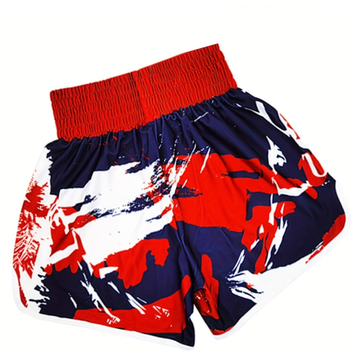 Short muay thai OIMOTI Humi-Bleu/Blanc/Rouge Nakmuay