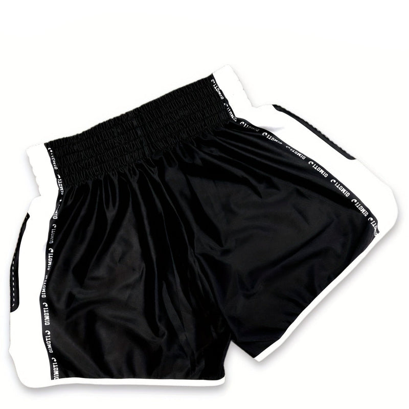 Short muay thai OIMOTI Khan Phun-Noir/Blanc Nakmuay