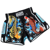 Short muay thai OIMOTI Pla-Noir/Bleu Nakmuay