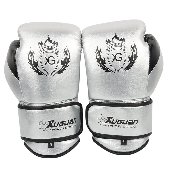 Gants de boxe XUGUAN Sport-Argent/Noir Nakmuay