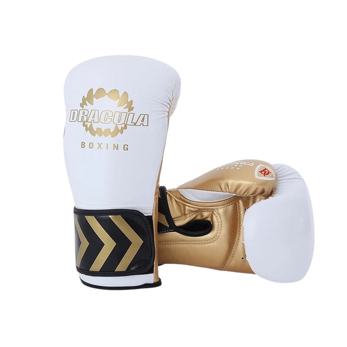 Gants de boxe DRACULA Impact-Blanc/Or Nakmuay