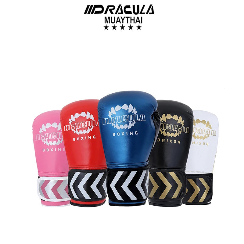 Gants de boxe DRACULA Impact-Blanc/Or Nakmuay