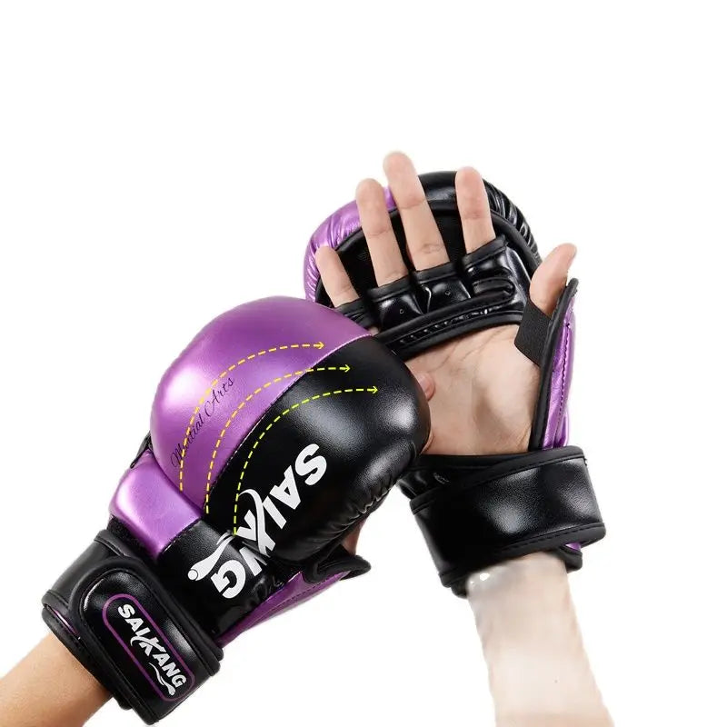 Gants de MMA SAIKANG Sport-Violet/Blanc Nakmuay