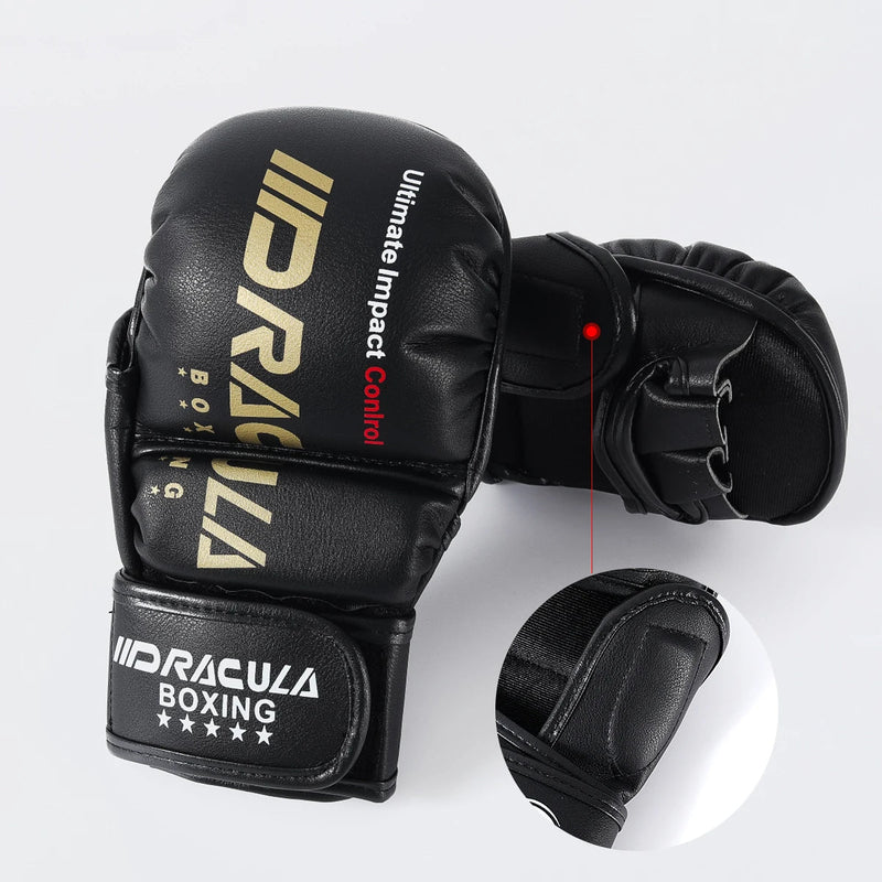 Gants de MMA DRACULA Ultimate-Blanc/Or Nakmuay