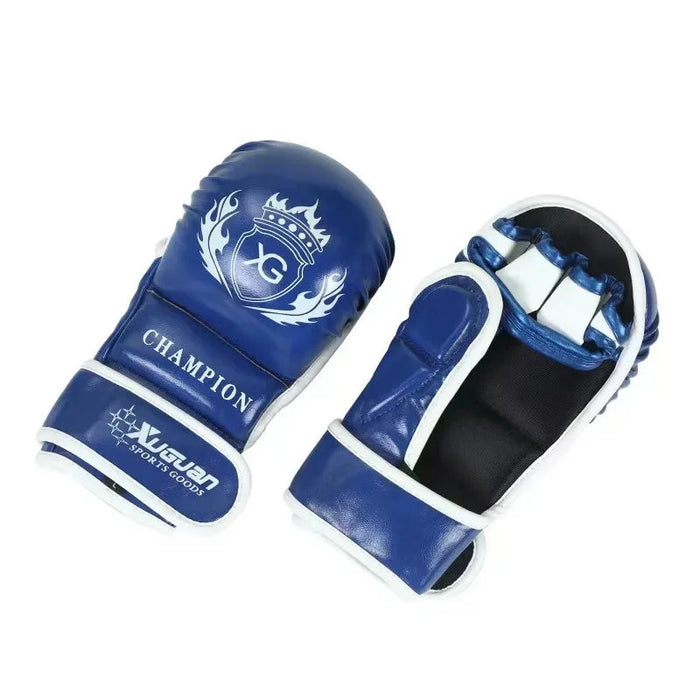 Gants de MMA XUGUAN Champion-Bleu/Blanc Nakmuay