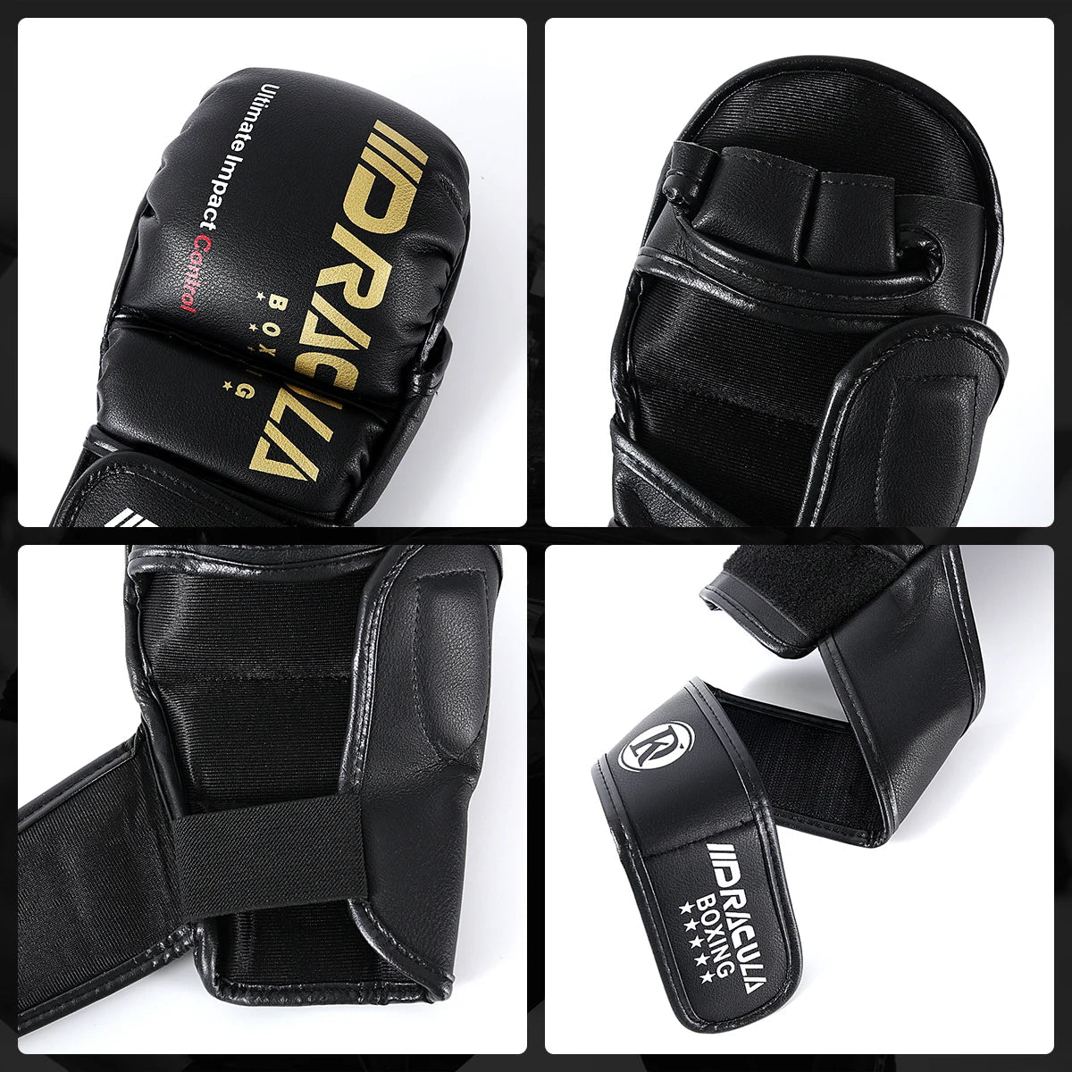 Gants de MMA DRACULA Ultimate-Noir/Or Nakmuay