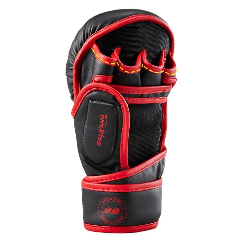 Gants de boxe MMA SAIKANG Sport-Noir/Rouge Nakmuay