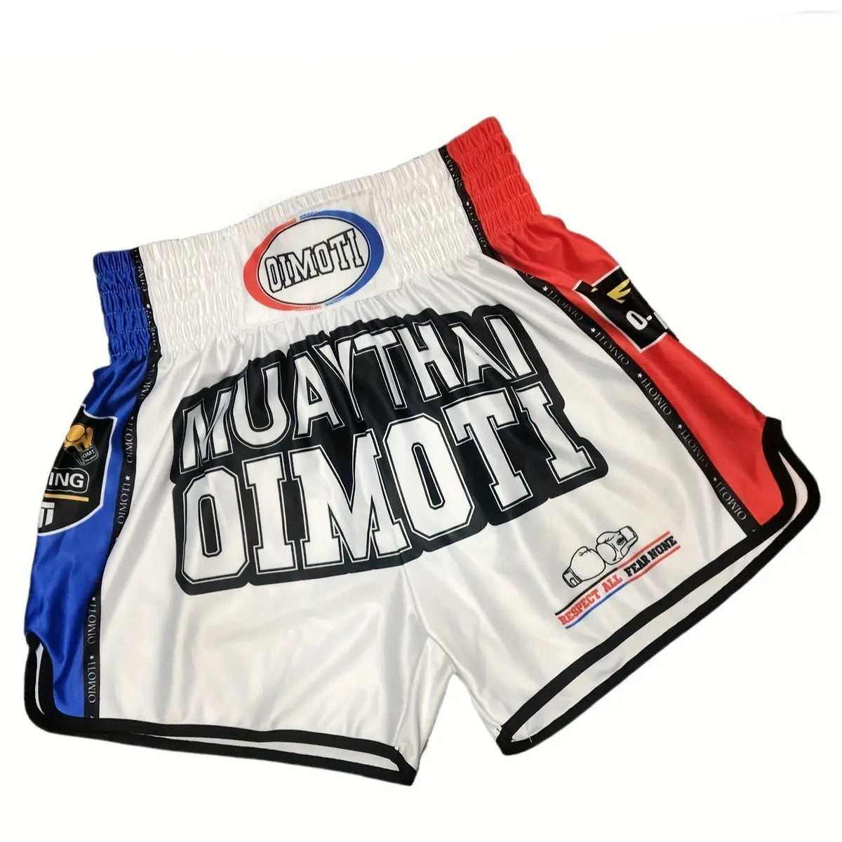 Short Muay Thai OIMOTI Frangses-Bleu/Blanc/Rouge Nakmuay