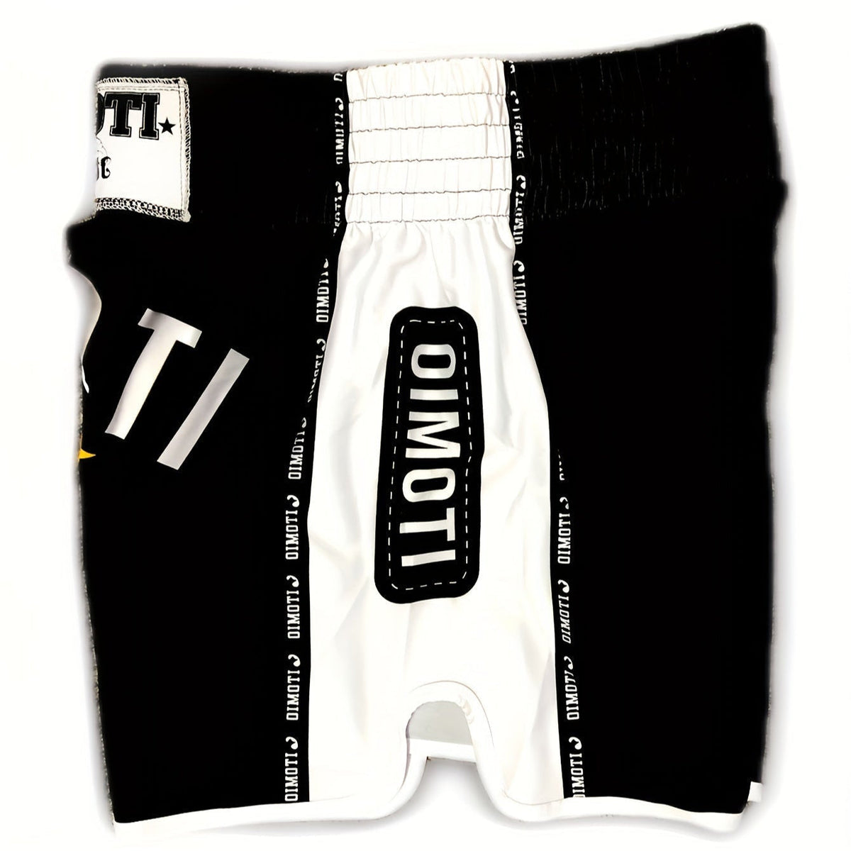 Short muay thai OIMOTI Khan Phun-Noir/Blanc Nakmuay