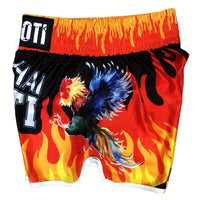 Short muay thai OIMOTI Pelw Fi-Orange/Rouge Nakmuay