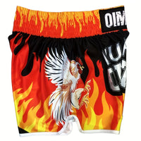 Short muay thai OIMOTI Pelw Fi-Orange/Rouge Nakmuay