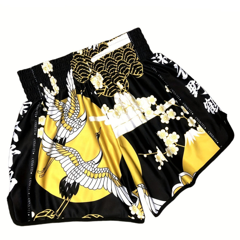 Short muay thai OIMOTI Nak Yung-Noir/Jaune Nakmuay